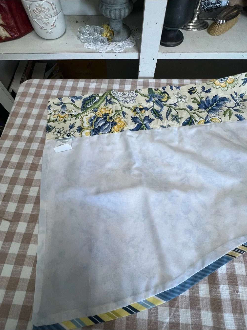 Waverly window valances curtain blue yellow imperial lined cottage core grandma